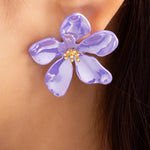 Kathleen Flower Earrings (Purple)