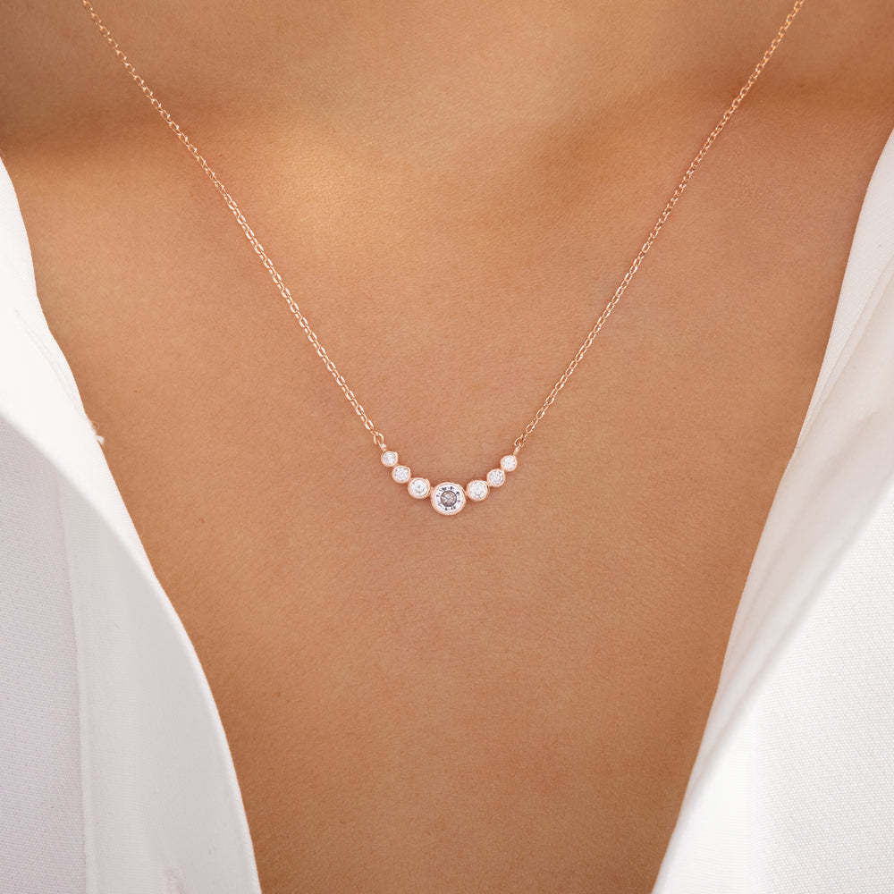 Dainty Crystal Necklace (Rose Gold)