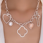 Matte Steffy Pearl Necklace (Silver)