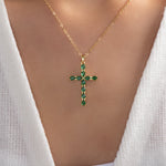 Scottie Cross Necklace (Emerald)