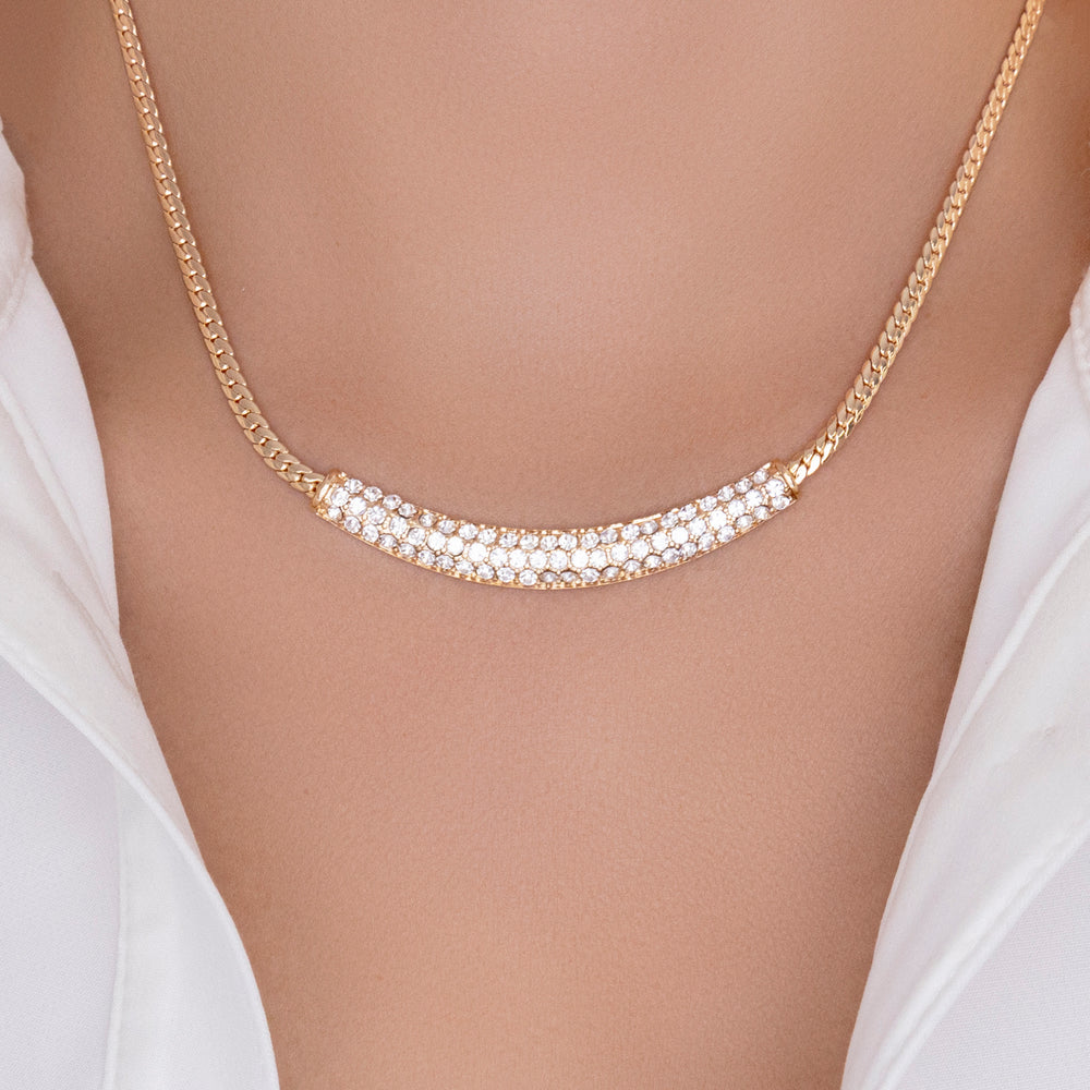 Crystal Veronica Bar Necklace