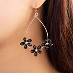 Nelly Flower Earrings (Black)