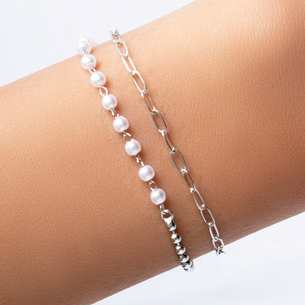 Jacqueline Pearl Bracelet (Silver)