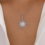 Crystal Sun Necklace (Silver)