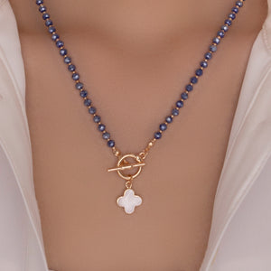 Blue Bead & Steffy Necklace