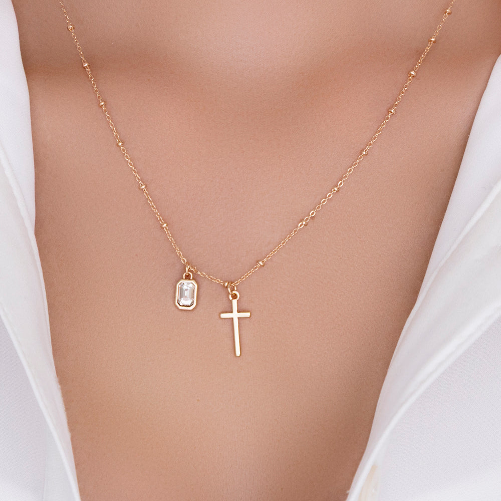 Classic Cross Charm Necklace