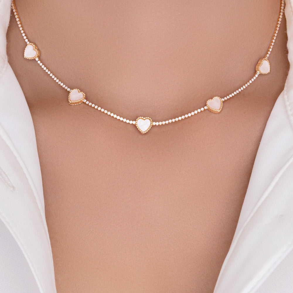 Mona Heart Row Necklace