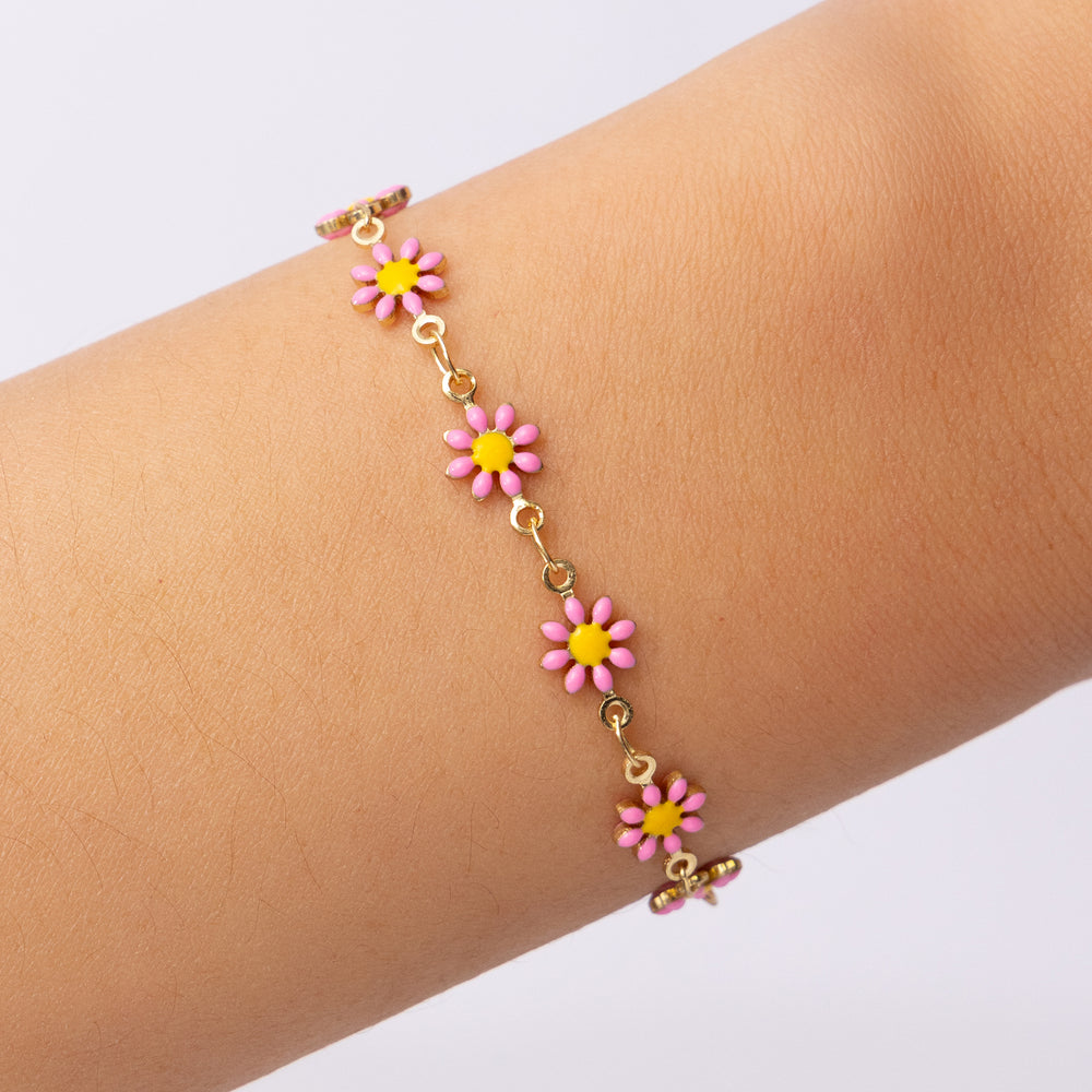 Summer Daisy Bracelet (Pink)