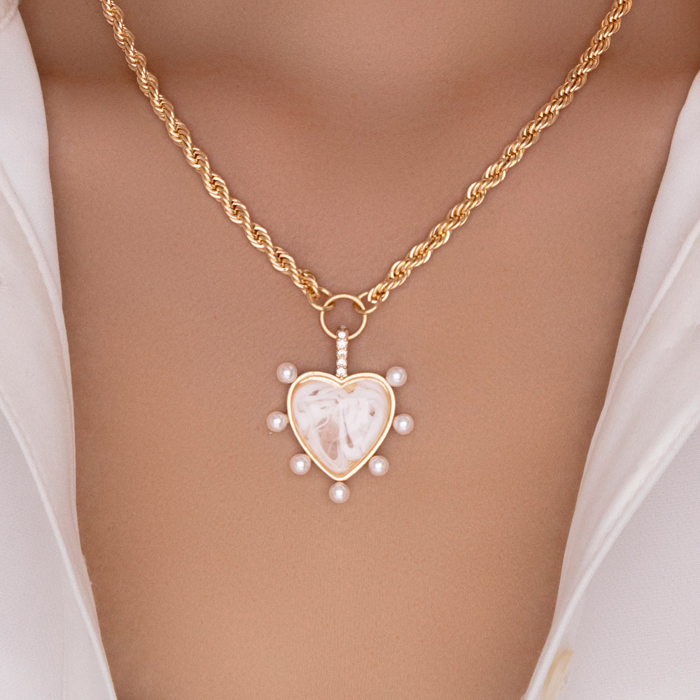 Jenna Heart Necklace (White)