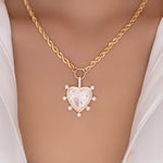 Jenna Heart Necklace (White)
