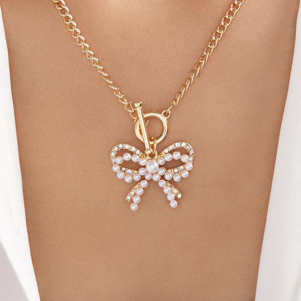 Tammy Bow & Pearl Necklace