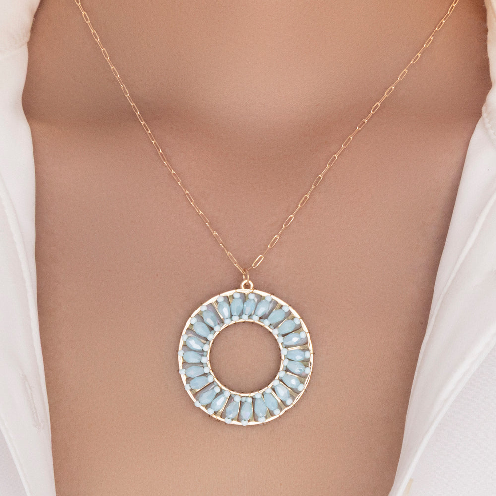 Kyla Pendant Necklace (Turquoise)