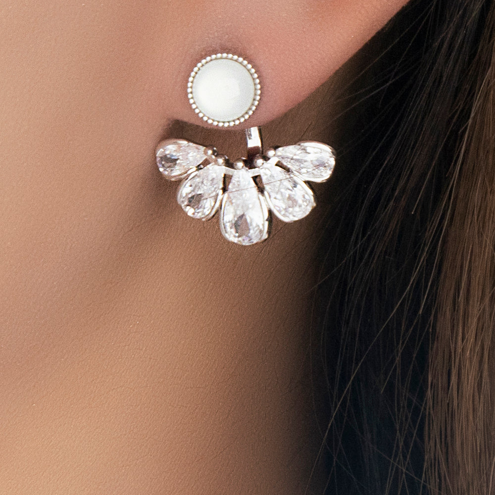 Crystal Diana Earrings (Silver)