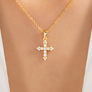 Small Crystal Cross Necklace