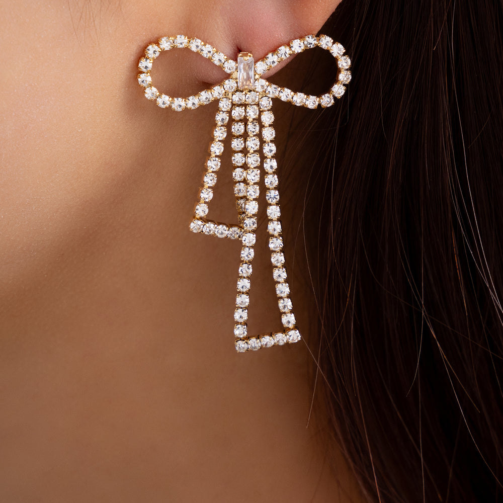 Classic Crystal Bow Earrings