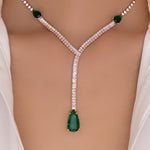 Emerald Crystal Drop Necklace