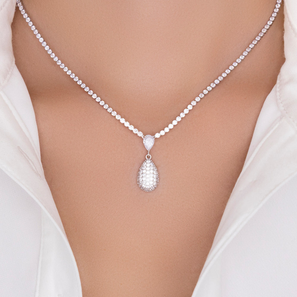 Crystal Tiff Necklace (Silver)