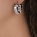 Crystal Riley Hoops (Silver)