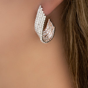 Crystal Chad Hoops (Silver)