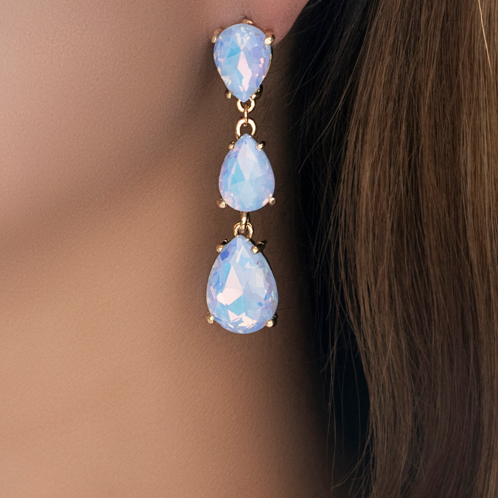 Crystal Amy Drop Earrings (Blue)