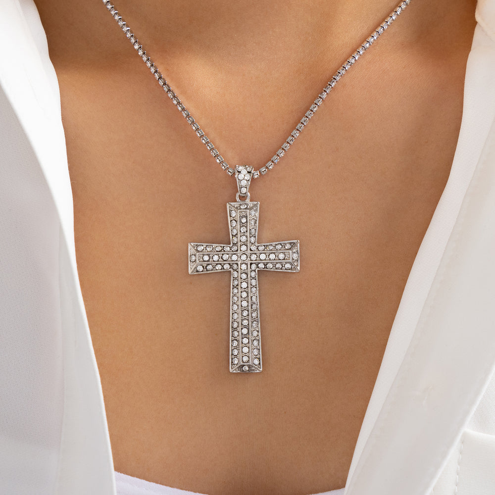 Dallas Cross Necklace (Silver)