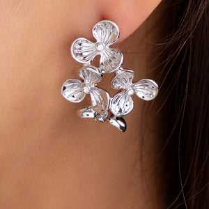 Livia Flower Earrings (Silver)