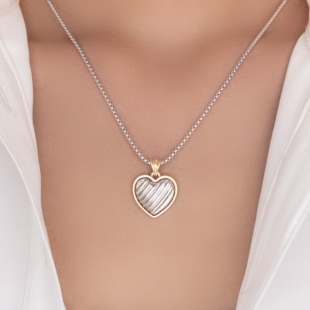 Silver & Gold Heart Necklace