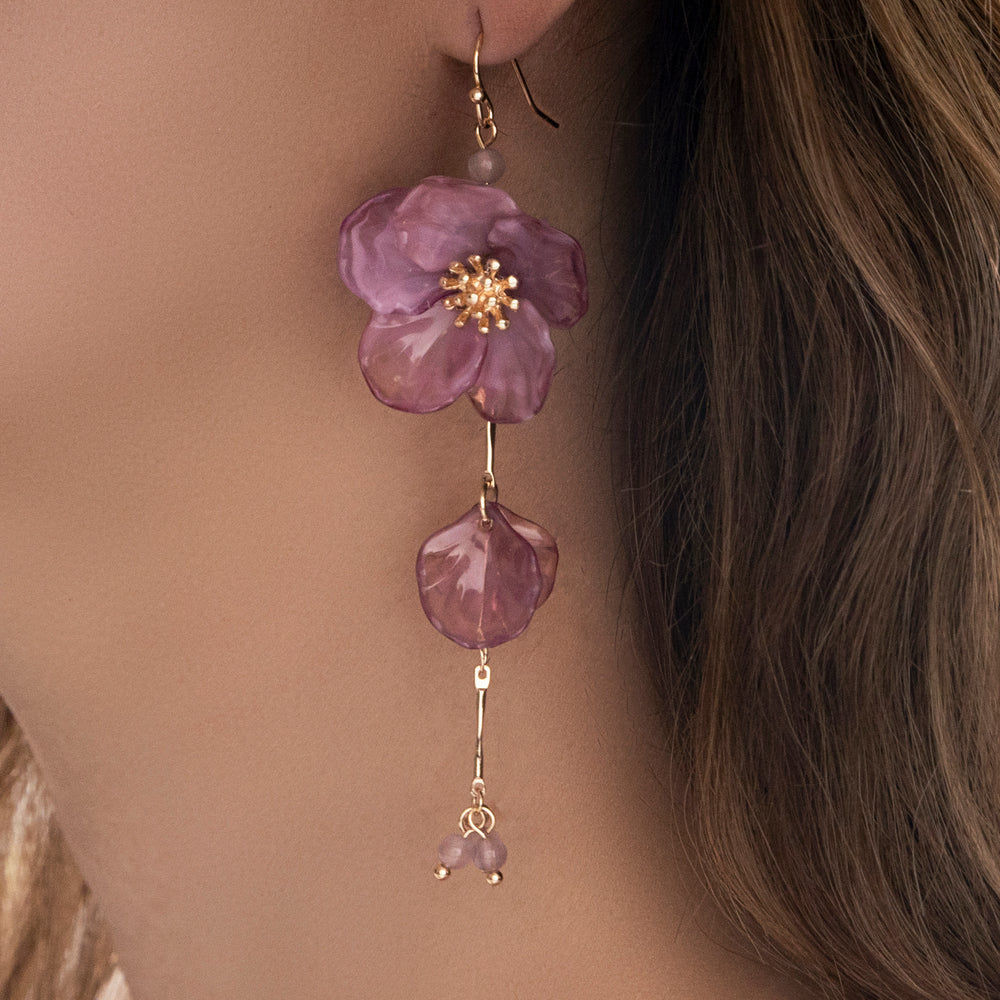 Eden Flower Earrings (Purple)