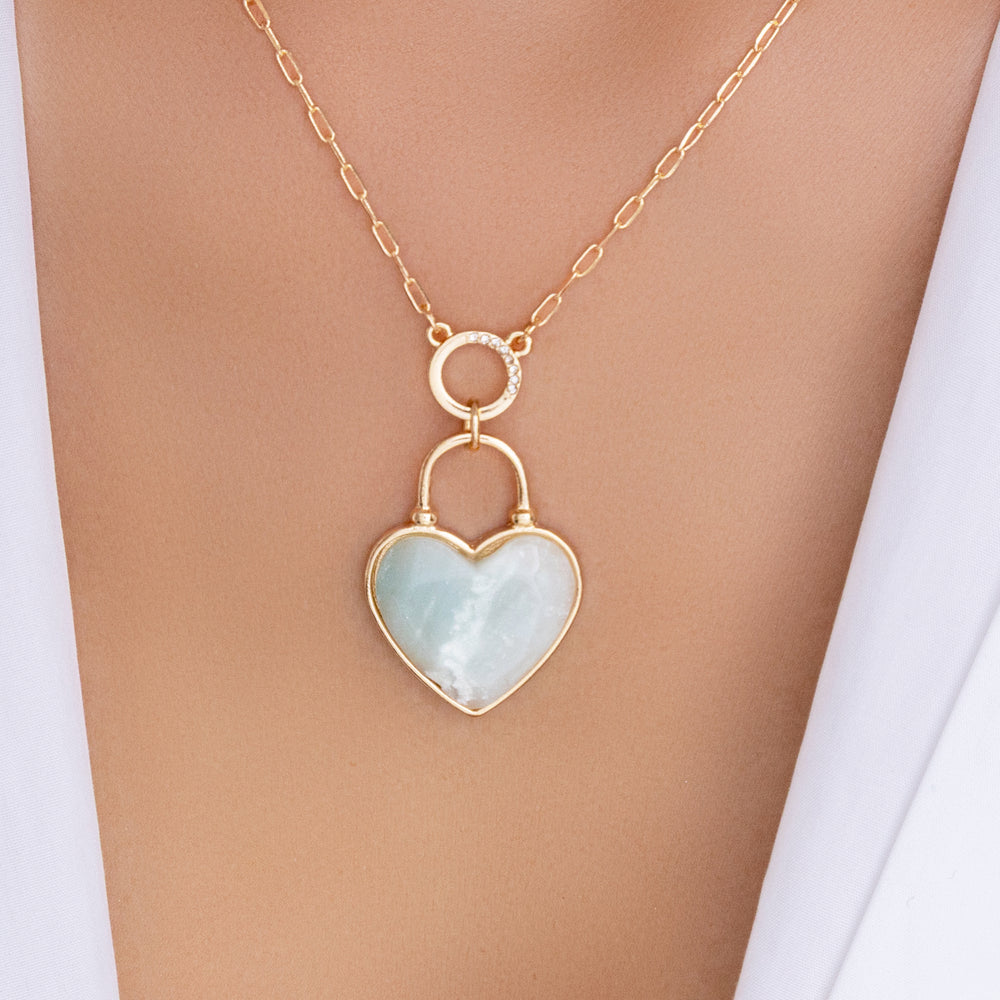 Crystal Adaline Heart Necklace (White) – Love Stylize