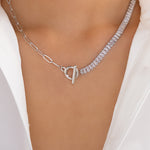 Crystal Ariana Necklace (Silver)