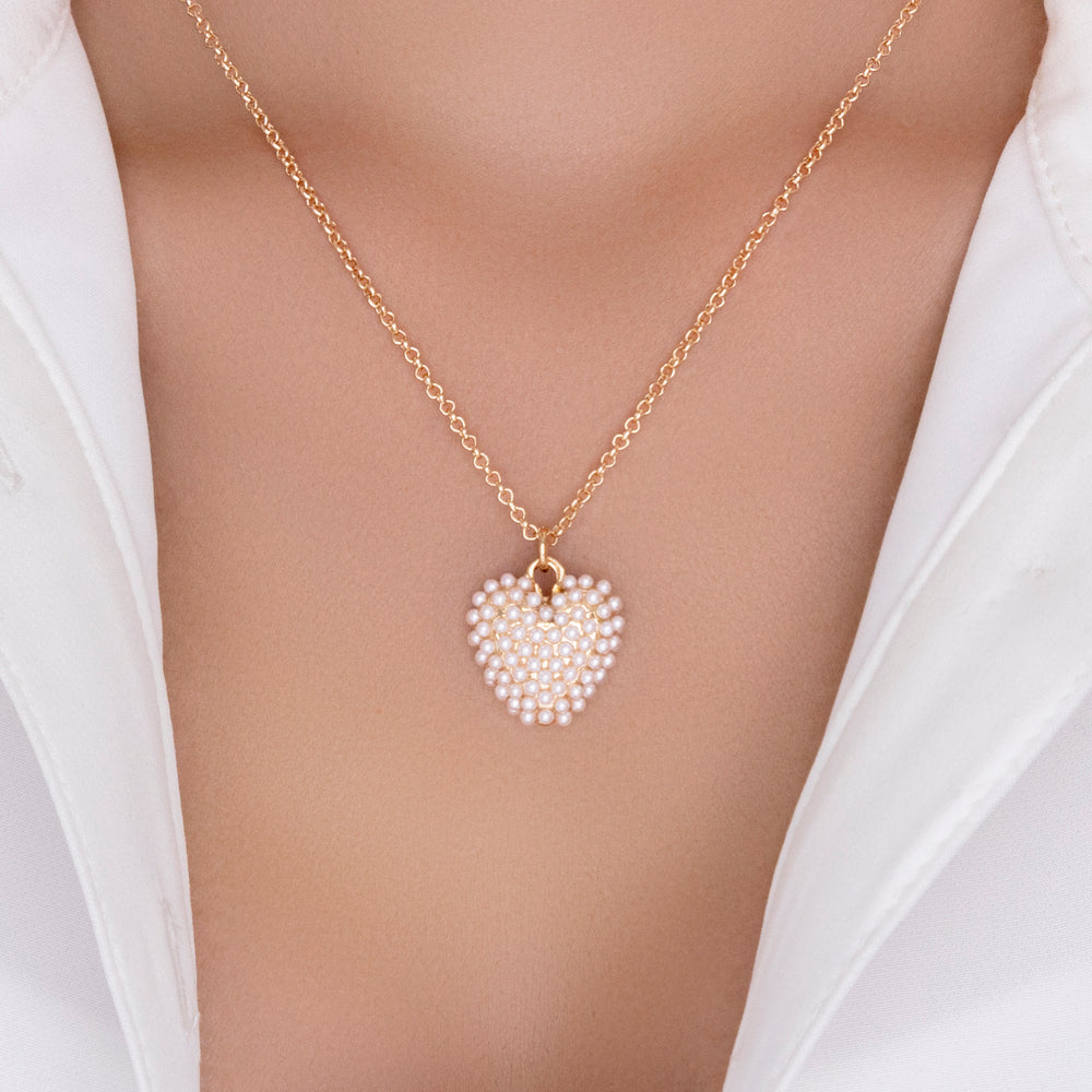 Pearl Heart Pendant Necklace