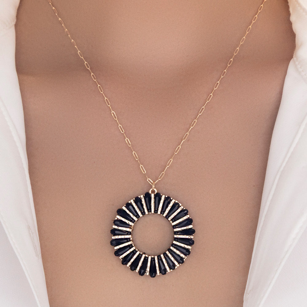Kyla Pendant Necklace (Black)