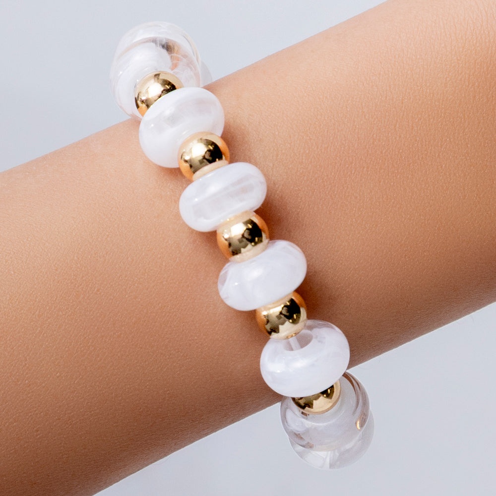 White Bead Bracelet