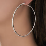 Silver Crystal Sila Hoops