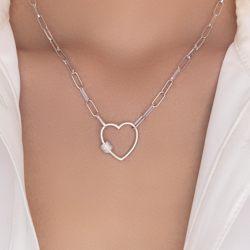Gabriella Heart Necklace (Silver)