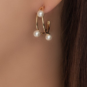 Small Pearl Hoops