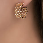 14K Dot Hoops