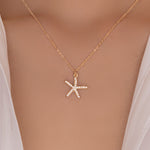 Simple Crystal Starfish Necklace