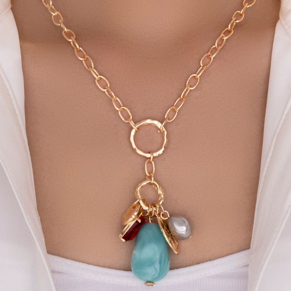 Becky Pendant Necklace (Turquoise)