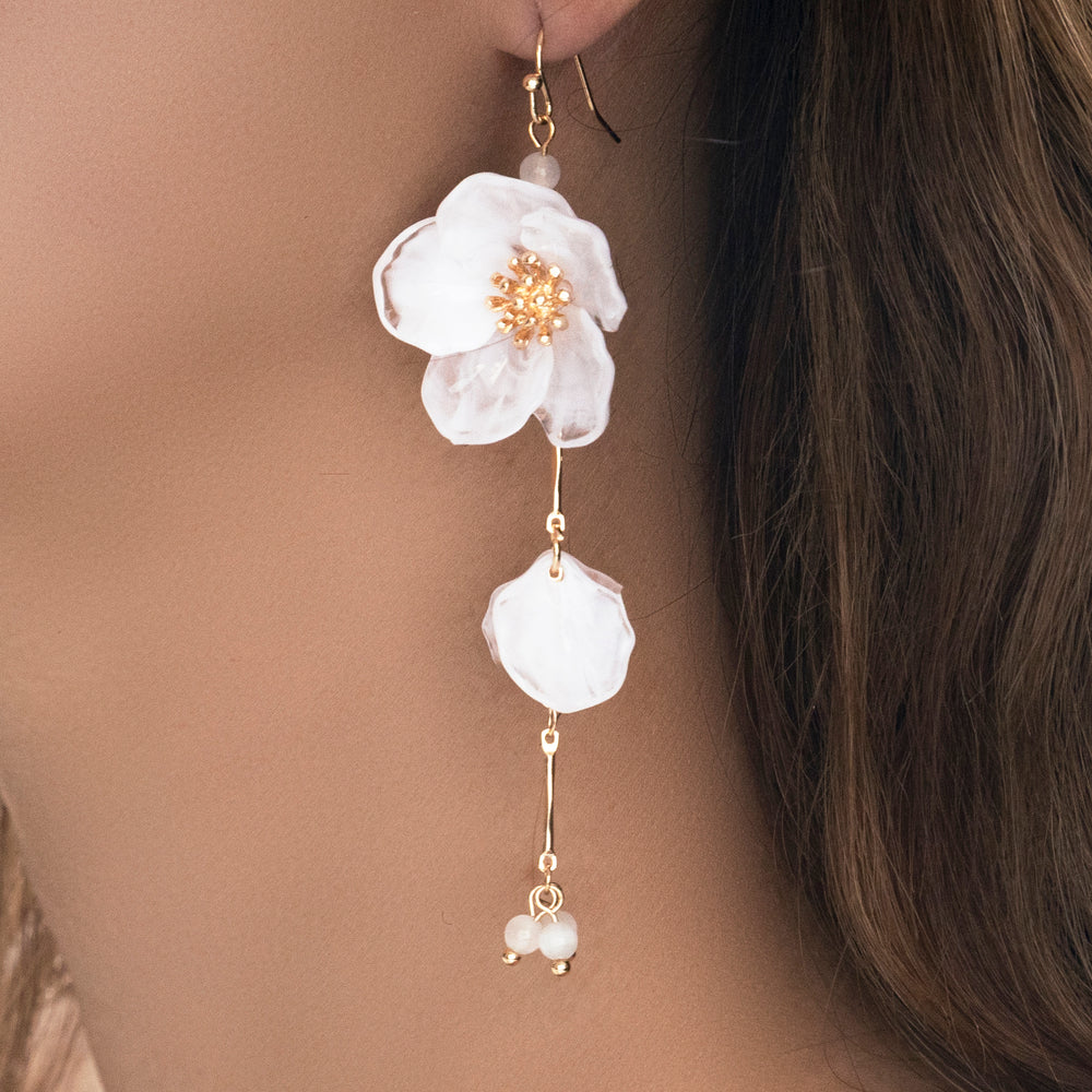 Eden Flower Earrings (White)
