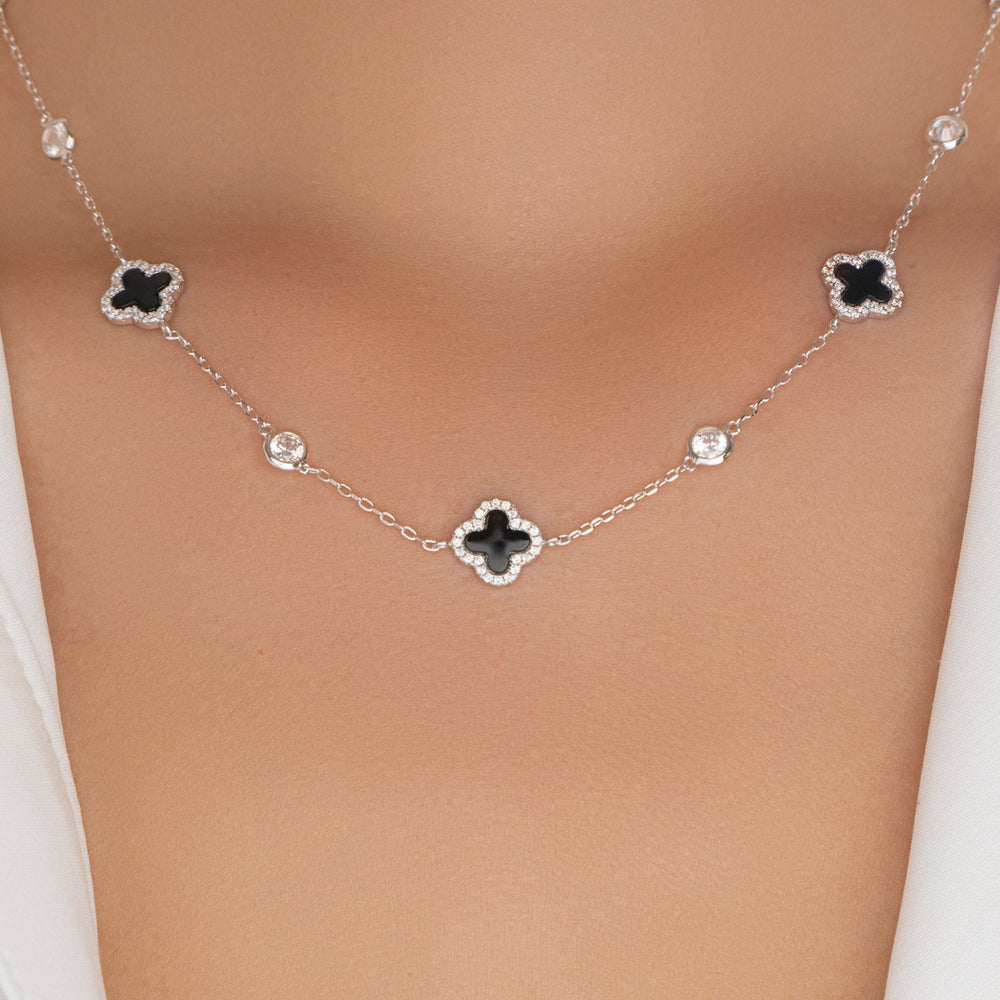 Silver Joanna Steffy Necklace (Black)