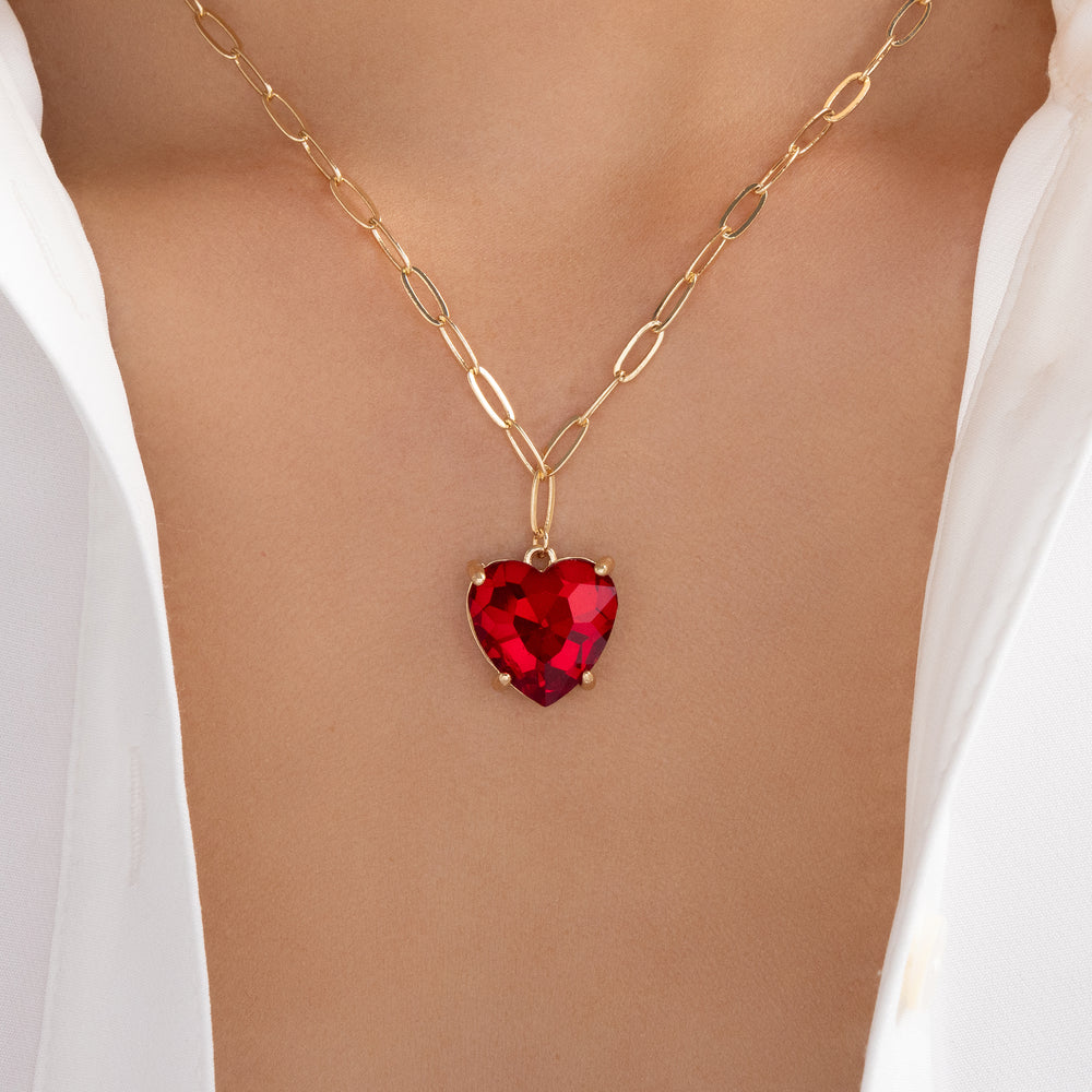 Red Declan Heart Necklace