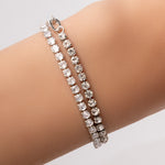 Silver & Crystal Link Bracelet Set