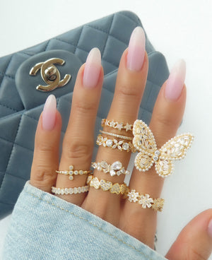 Crystal Bernie Ring (Silver)