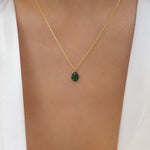 Crystal Simple Drop Necklace (Emerald)