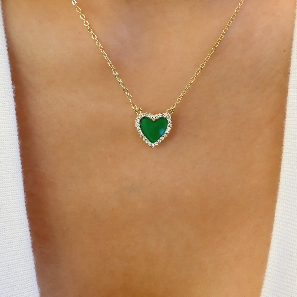 Susie Heart Necklace (Green)