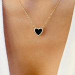 Susie Heart Necklace (Black)