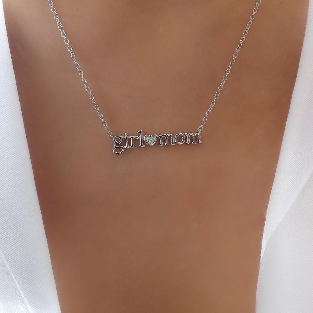 Girl Mom Necklace (Silver)