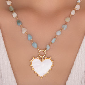 Veronica Heart Necklace (Green)