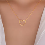 18K Matte Heart Necklace